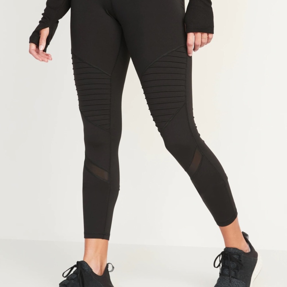 Old Navy Active Go Dry High Waisted Power Press Moto Leggings